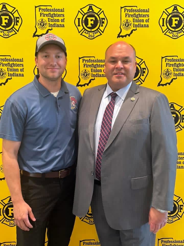Dillon at a Professional Fire Fighters Union of Indiana gathering